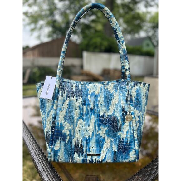 BRAHMIN BAILEE Deep Water Melbourne Genuine Leather NWT~Large Handbag B000513 - Picture 2 of 9